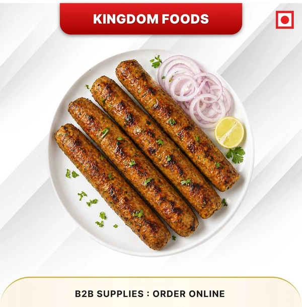 Kingodm Foods Nawabi Seekh Kebab (Frozen) (90 Gm/Pc) – 1 Kg