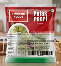 Kingodm Foods Palak Poori (Frozen) (28 Gm/Pc) – Pack of 10 Pieces, 1 Packet