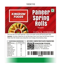 Kingodm Foods Desi Paneer Spring Rolls (Frozen) (100 Gm/Pc) – Pack of 10 Pieces, 1 Kg