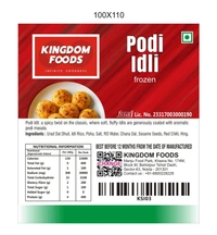 Kingodm Foods Podi Idli (12 Gm/Pc) (Frozen)– 1 Kg