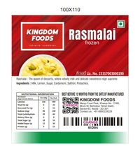 Kingodm Foods Rasmalai (80 Gm/Pc) (Frozen) – 1 Kg