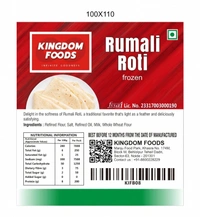 Kingodm Foods Rumali Roti (Frozen) (30 Gm/Pc) – Pack of 30 Pieces, 1 Packet