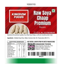 Kingodm Foods Raw Soya Chaap Premium (Frozen) (100 Gm/Pc) – 1 Kg