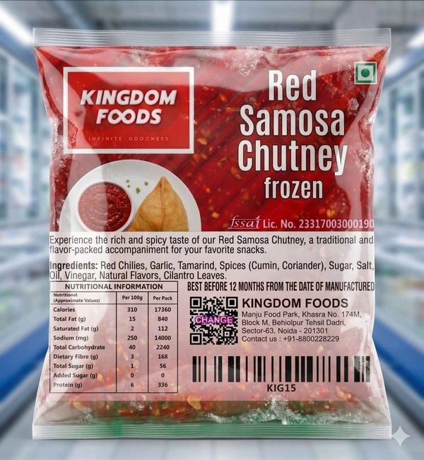 Kingodm Foods Red Samosa Chutney (Frozen) – 1 Kg