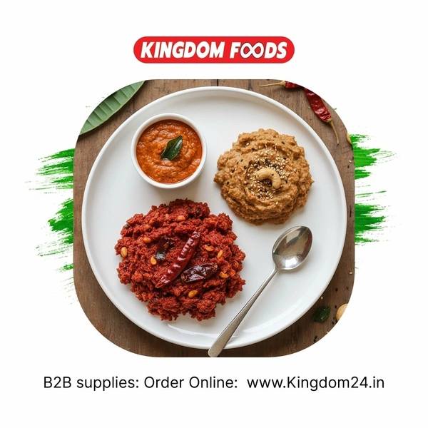 Kingodm Foods Red South Indian Chutney (Frozen) – 1 Kg
