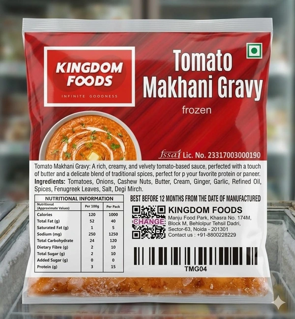 Kingodm Foods Tomato Makhani Gravy (Frozen) – 1 Kg