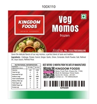 Kingodm Foods Veg Momos (Frozen) (30 Gm/Pc) – Handcrafted, 33 Pcs