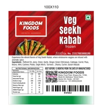 Kingodm Foods Veg Seekh Kababi (Frozen) (70 Gram/Pc) – 1Kg/ Pack