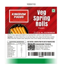 Kingodm Foods Desi Veg Spring Rolls (Frozen) (100 Gm/Pc) – Pack of 10 Pieces, 1 Kg