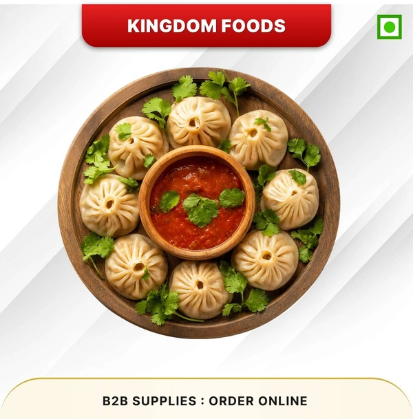 Kingodm Foods Veg Momos (Frozen) (30 Gm/Pc) – Handcrafted, 33 Pcs