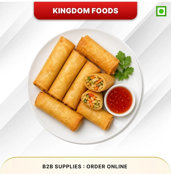 Kingodm Foods Veg Spring Roll (Frozen) (35 Gm/Pc) – Pack of 25 Pieces, 700 Gm