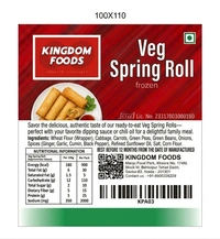 Kingodm Foods Veg Spring Roll (Frozen) (35 Gm/Pc) – Pack of 25 Pieces, 700 Gm