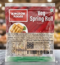 Kingodm Foods Veg Spring Roll (Frozen) (35 Gm/Pc) – Pack of 25 Pieces, 700 Gm