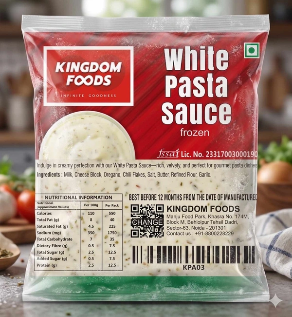 Kingodm Foods White Pasta Sauce (Frozen) – 1 Kg