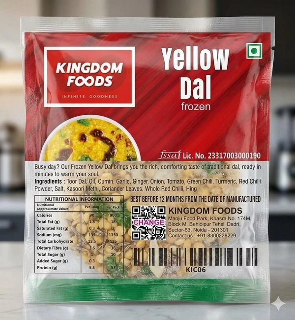 Kingodm Foods Yellow Dal (Frozen) – 1 Kg