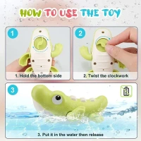 3Pcs Swimming Crocodile Bath Toy (Assorted Colours)