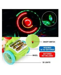 Musical 360° Rotating Stunt Tricycle with Joker Bump Action - Turquoise