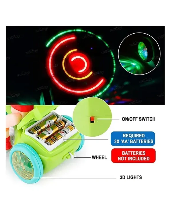 Musical 360° Rotating Stunt Tricycle with Joker Bump Action - Turquoise