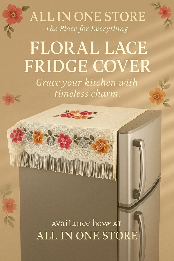 Floral Lace Fridge Cover