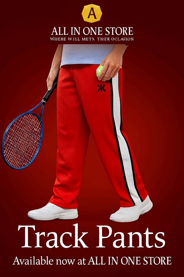 Make every move bold. 🔥 Red Track Pants for a sporty yet classy vibe – now at ALL IN ONE STORE