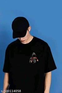 Men Trendy Tee - Black, S, Cotton