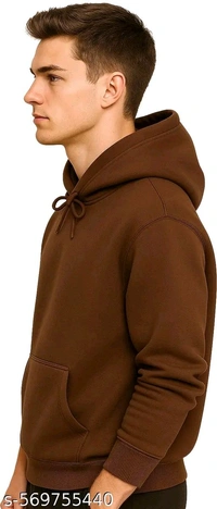 Hoodie Sweatshirt Men Boy Casual Stylish Latest Maroon Colour - maroon, S, Fleece