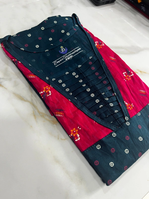 Deepa's Vasthraalayam 100% Pure Cotton Women�s Nighty (Dark pink & Blue) - Free size, Dark pink & Blue