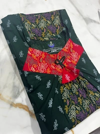 Deepa's Vasthraalayam 100% Pure Cotton Women�s Nighty (Red & Green) - Free size, Red & Green