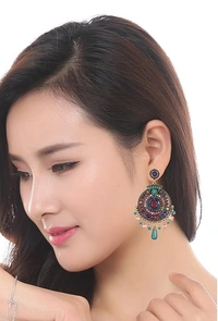 Deepa's Vasthraalayam Jewellery Multi-Color Earrings for Girls and Women - Multicolour