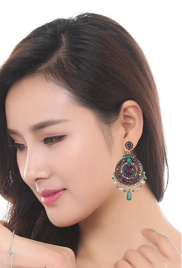 Deepa's Vasthraalayam Jewellery Multi-Color Earrings for Girls and Women - Multicolour