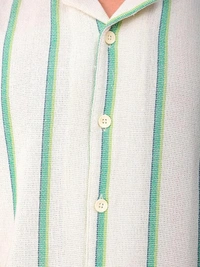 Deepa's Vasthraalayam Men Cotton Relaxed Fit Striped Half Sleeves Shirt - XL