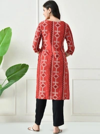 Deepa's Vasthraalayam Printed Cotton Straight Kurta For Women - L