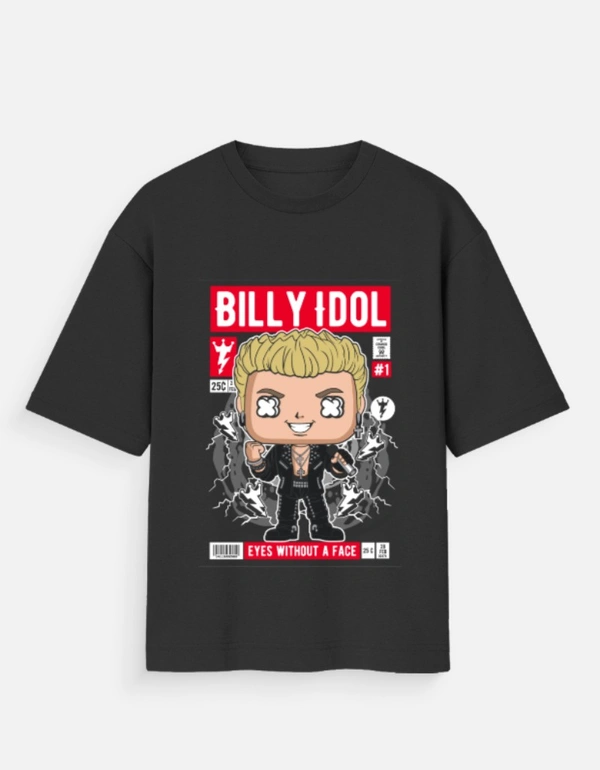 Deepa's Vasthraalayam Billy Idol Oversized Tshirt (Premium) - XL, Black