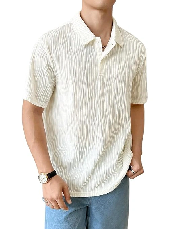 Deepa's Vasthraalayam Cotton T-Shirt for Men Soft Breathable Fabric - S, White