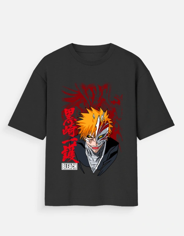 Deepa's Vasthraalayam Ichigo Kurosaki Oversized Tshirt (Premium) - XL, Black
