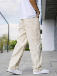 Deepa's Vasthraalayam Jeans for Men - 32, Cream