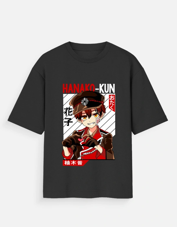 Deepa's Vasthraalayam Jibaku Shounen Hanako-kun Oversized Tshirt (Premium) - S, Black