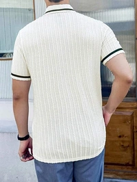 Deepa's Vasthraalayam Men's Polycotton Regular Fit Stylish Half Sleeve Casual T-Shirt - M, White
