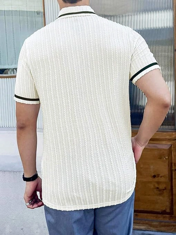 Deepa's Vasthraalayam Men's Polycotton Regular Fit Stylish Half Sleeve Casual T-Shirt - M, White