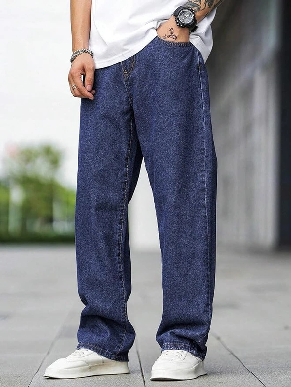 Deepa's Vasthraalayam Men's Regular Fit Mid Rise Jeans(Dark Blue) - 32, Dark Blue