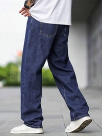 Deepa's Vasthraalayam Men's Regular Fit Mid Rise Jeans(Dark Blue) - 32, Dark Blue