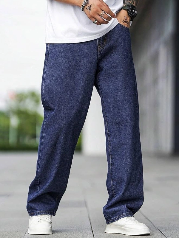 Deepa's Vasthraalayam Men's Regular Fit Mid Rise Jeans(Dark Blue) - 32, Dark Blue