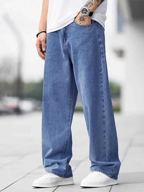 Deepa's Vasthraalayam Men's Regular Fit Mid Rise Jeans(Blue) - 32, Blue