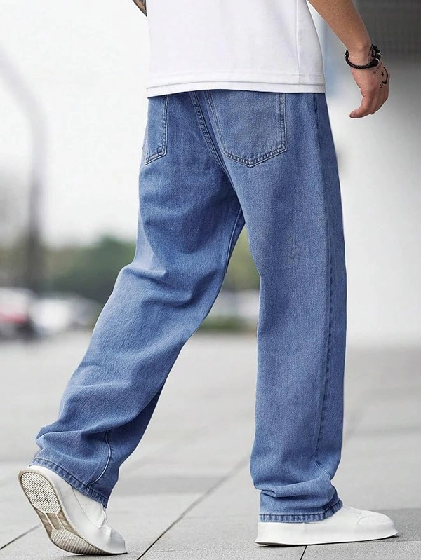 Deepa's Vasthraalayam Men's Regular Fit Mid Rise Jeans(Blue) - 32, Blue