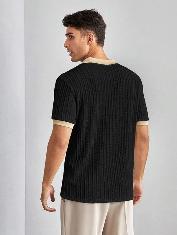 Deepa's Vasthraalayam Polo T Shirt for Men - XL, Black
