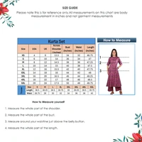 Deepa's Vasthraalayam Women's Cotton Floral Print Knee Length Half Sleeve A-line Kurta With Pant - 4XL, Purple