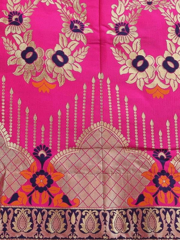 Deepa's Vasthraalayam Women's Jacquard Semi-Stitched Lehenga choli - Semi Stitched, Pink