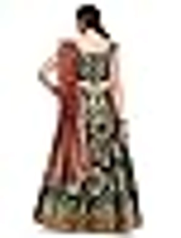 Deepa's Vasthraalayam Women's Jacquard Semi-Stitched Lehenga choli - Semi Stitched, Dark Green