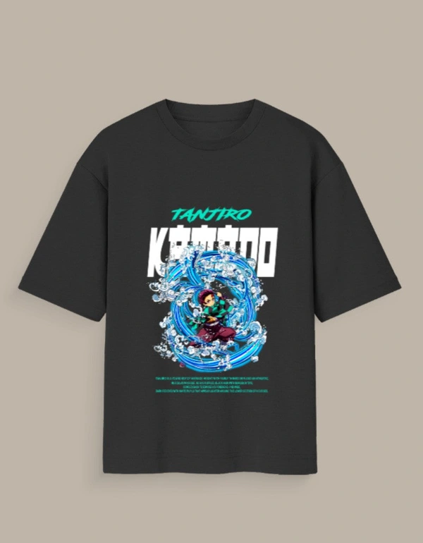 Deepa's Vasthraalayam Tanjiro Anime Edition - Oversized T-Shirt - XS, Black