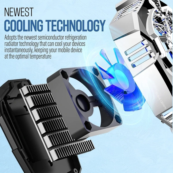 X20 Phone Cooler Fan with RGB Lights Dual Speed Gaming Mobile Radiator with Semiconductor Cooling for Phone & Android Smartphones (4.5–7 Inch) Ultra Quiet, Clamp Mount, Plug & Play.